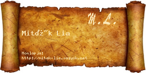 Miták Lia névjegykártya